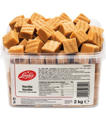 Caramelos Vainilla LONKA Fudge  Tarrina 2 Kg