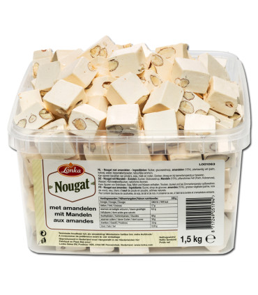 Caramelos Turrón Almendras LONKA Fudge  Tarrina 1.5 Kg