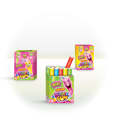 Tubitos Chicle Color Bubble Gum + Pica JOHNYBEE 18 Cajitas