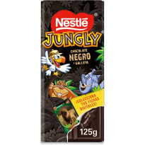 Nestlé JUNGLY Chocolate Negro y Galleta 125 Gramos