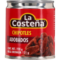 Chipotles Adobados LA COSTEÑA Lata  220 Gramos