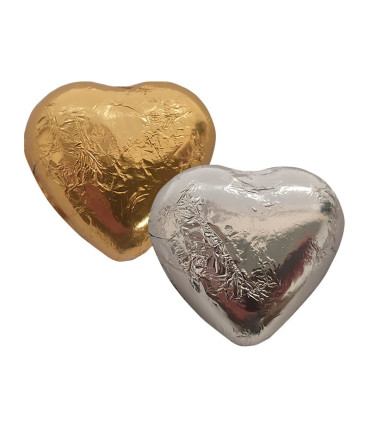 Corazones de Chocolate con Leche ORO PLATA INTERDULCES 1 kg