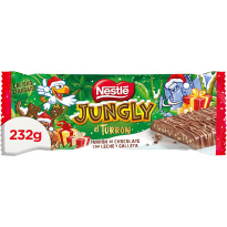 Nestlé JUNGLY El Turrón Chocolate y Galleta 232 Gramos