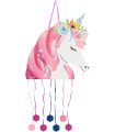 Piñata UNICORNIO Corona de Flores  1 Unidad