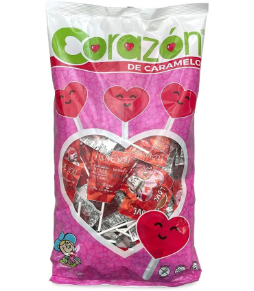 Piruleta Corazón Love Cereza CERDÁN 100 Unidades