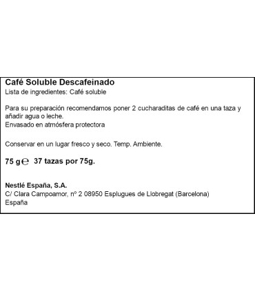 Café Soluble Descafeinado Doypack NESCAFE 10 Unidades