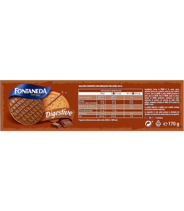 Digestive Finas Chocolate Leche  FONTANEDA 170 Gramos