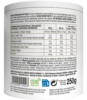 Valor Cao Soluble Negro Intenso 100% 250 G