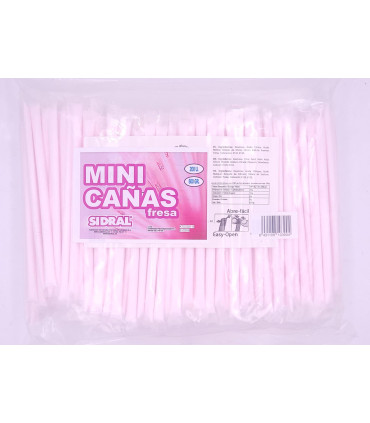Mini Cañitas Fresa SIDRAL 200 Unidades