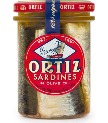 Sardinas a La Antigua en Aceite de Oliva  ORTIZ  190 Gramos
