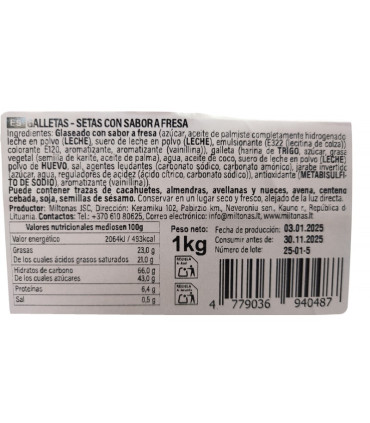 Mini Galletas SETAS Sabor Fresa 1 Kg
