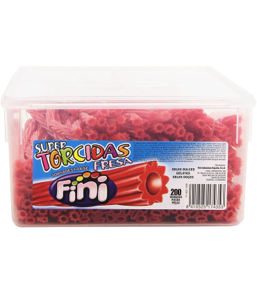 FINI - Torcida Regaliz Fresa - 200 Unidades