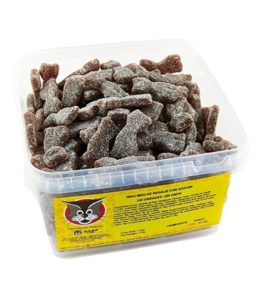 Miau Miau Regaliz Negro con azúcar 250 Unid  SAET SWEETS