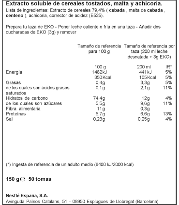 Eko Natural  NESTLÉ  150 Gr