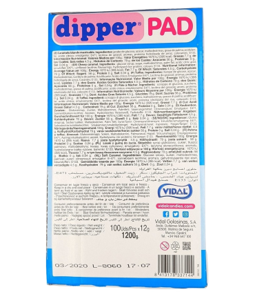 DIPPER PAD Azul  Frambuesa Pintalenguas VIDAL 100 Unid