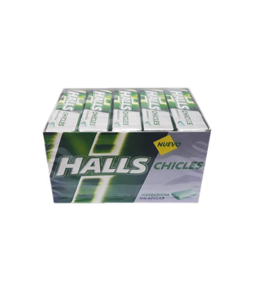 Chicles HALLS Sabor hierbabuena Spearmint  Sin azúcar 25 Unid