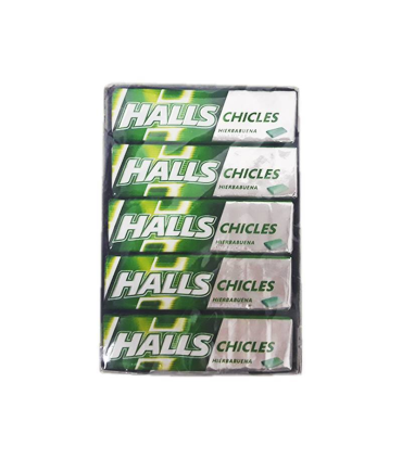 Chicles HALLS Sabor hierbabuena Spearmint  Sin azúcar 25 Unid