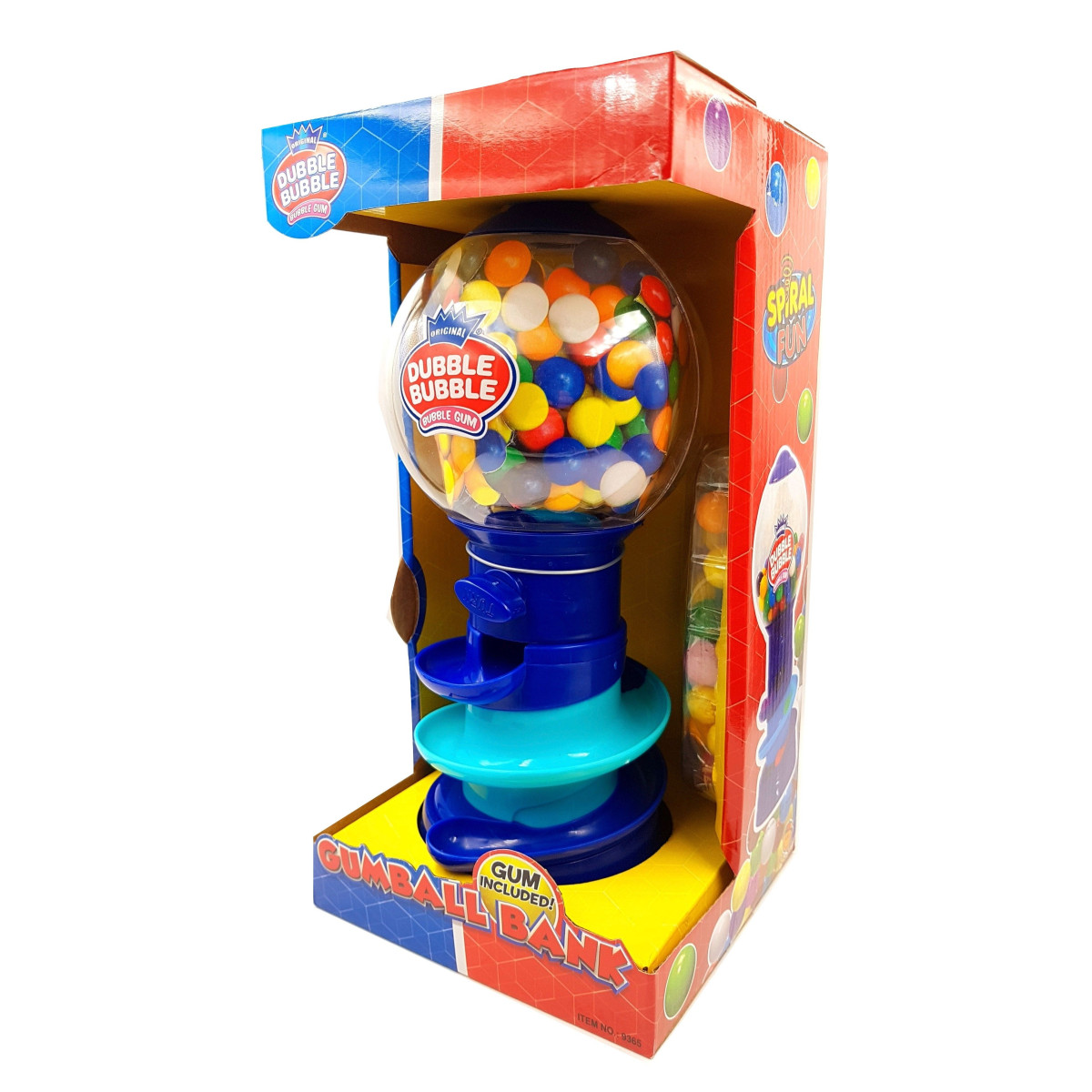DUBBLE BUBBLE Máquina Expendedora Spiral AZUL + 50 gr chicles