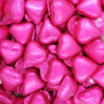 Corazones Rosa Fucsia de Chocolate con Leche SORINI 1 kg