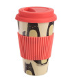 Vaso con Tapa de Bambú GATITOS 400 ML