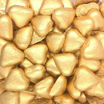 Corazones Oro Dorado de Chocolate con Leche SORINI 1 kg