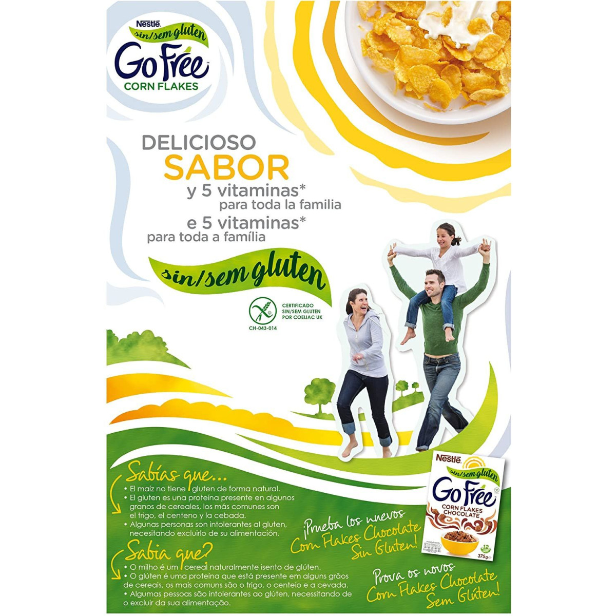 Corn Flakes Cereales Sin gluten GO FREE NESTLÉ 375 Gr