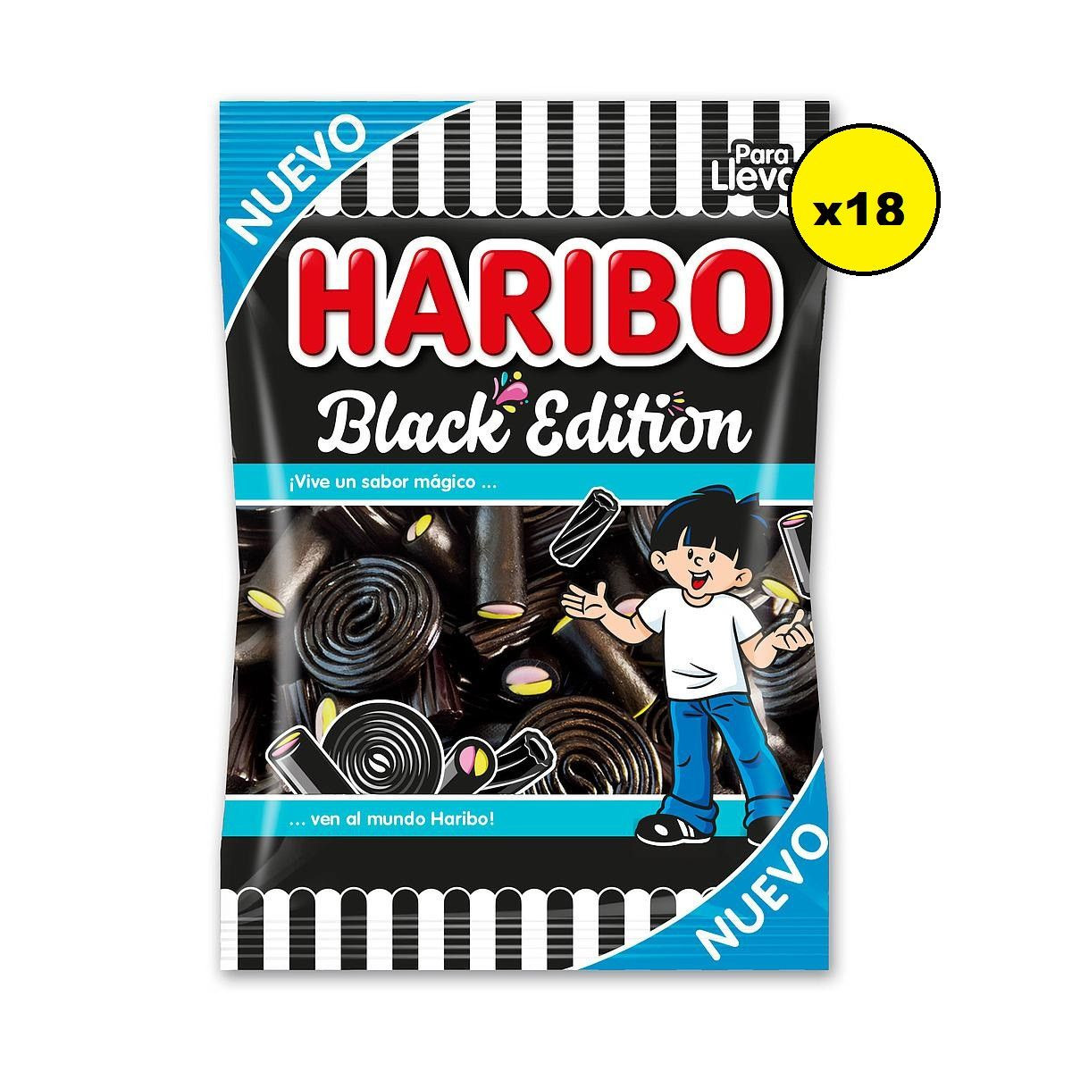 Black Edition Surtido Regaliz Negro HARIBO Pack 18*100 Gr