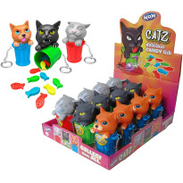 CATZ Llavero Gatito con Cubo + Peces Caramelo 12 Unidades