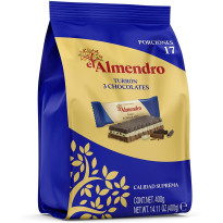 Mini Turrón  3 Chocolate EL ALMENDRO 400 Gramos